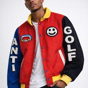 Zee Golf Wang–Style Varsity Jacket Wool Body, Premium Embroidery M